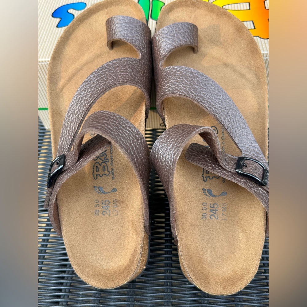 Birki’s by Birkenstocks Fuji Birko-flor pebble grain brown natural cork size 7 - Picture 5 of 10